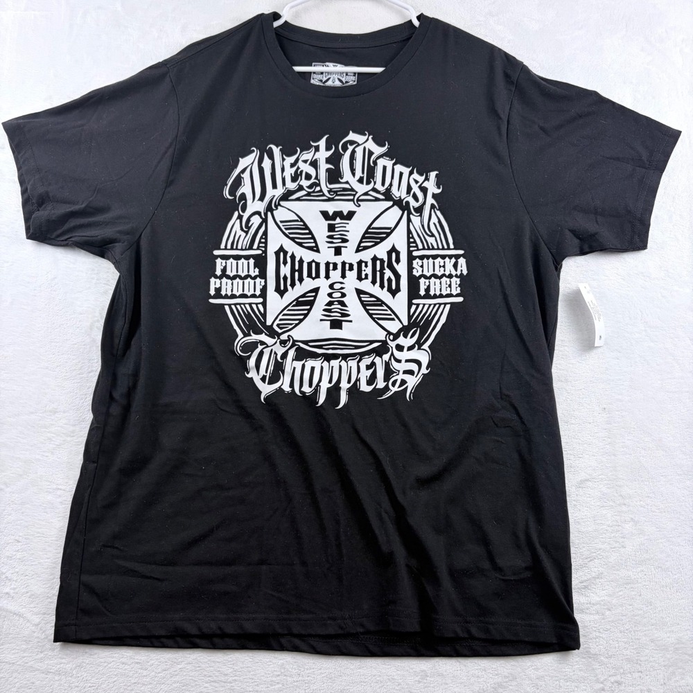 West Coast Choppers Graphic T-Shirt Black Short Sleeve Men's XL Biker Y2K